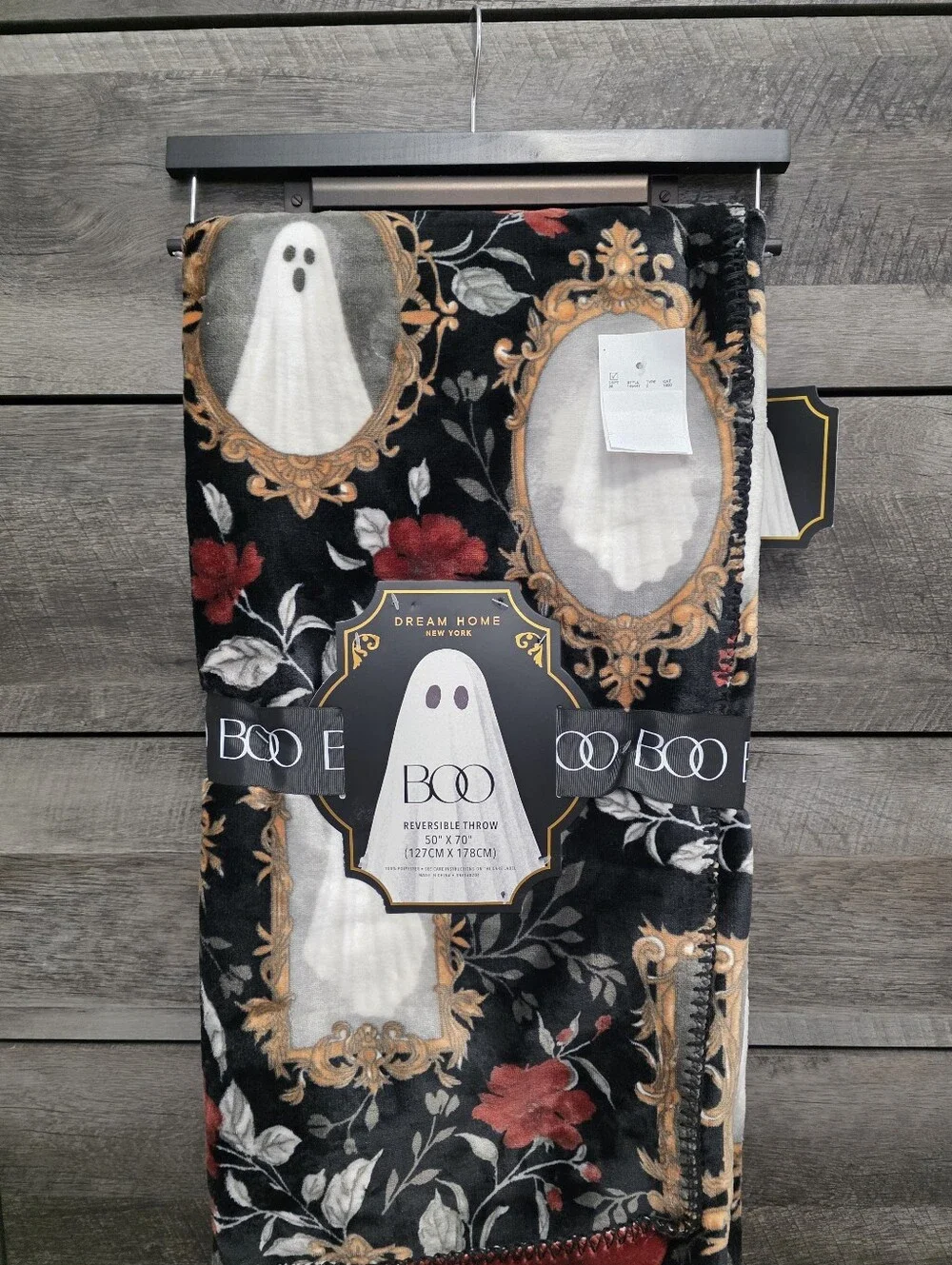Dream Home Boo Framed Ghost Halloween Throw Blanket New